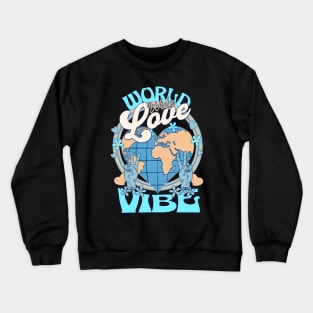 WORLD WIDE LOVE VIBE (blue/sand) Crewneck Sweatshirt